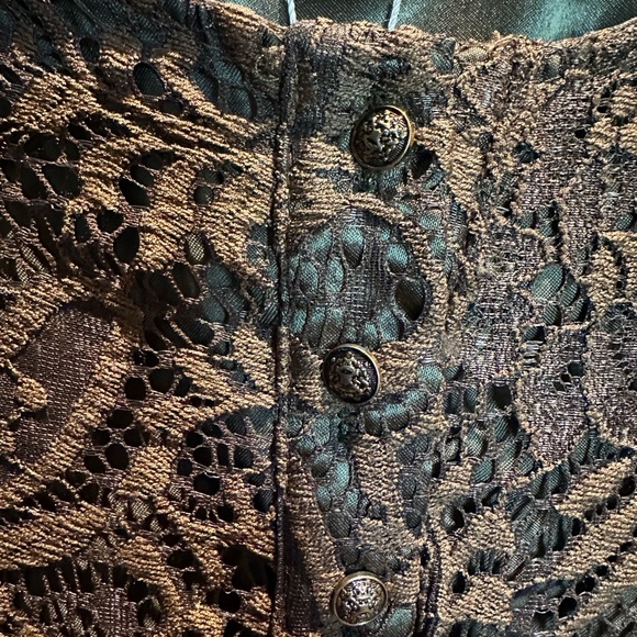 Coffee Lace Button-Front Midi Dress - Picture 3 of 7